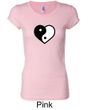 Ladies Yoga Shirt Yin Yang Heart Longer Length Tee T-Shirt