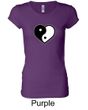 Ladies Yoga Shirt Yin Yang Heart Longer Length Tee T-Shirt