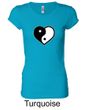 Ladies Yoga Shirt Yin Yang Heart Longer Length Tee T-Shirt
