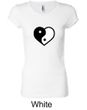 Ladies Yoga Shirt Yin Yang Heart Longer Length Tee T-Shirt