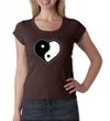 Ladies Yoga Shirt Yin Yang Heart Scoop Neck Tee T-Shirt