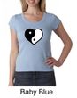 Ladies Yoga Shirt Yin Yang Heart Scoop Neck Tee T-Shirt