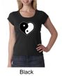 Ladies Yoga Shirt Yin Yang Heart Scoop Neck Tee T-Shirt