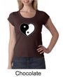Ladies Yoga Shirt Yin Yang Heart Scoop Neck Tee T-Shirt