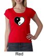 Ladies Yoga Shirt Yin Yang Heart Scoop Neck Tee T-Shirt