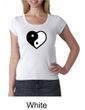 Ladies Yoga Shirt Yin Yang Heart Scoop Neck Tee T-Shirt