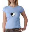 Ladies Yoga Shirt Yin Yang Heart Small Print Crewneck Tee T-Shirt