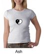 Ladies Yoga Shirt Yin Yang Heart Small Print Crewneck Tee T-Shirt
