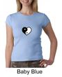 Ladies Yoga Shirt Yin Yang Heart Small Print Crewneck Tee T-Shirt