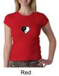 Ladies Yoga Shirt Yin Yang Heart Small Print Crewneck Tee T-Shirt