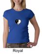 Ladies Yoga Shirt Yin Yang Heart Small Print Crewneck Tee T-Shirt