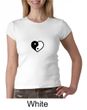 Ladies Yoga Shirt Yin Yang Heart Small Print Crewneck Tee T-Shirt
