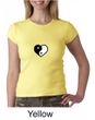 Ladies Yoga Shirt Yin Yang Heart Small Print Crewneck Tee T-Shirt
