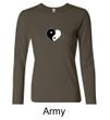 Ladies Yoga Shirt Yin Yang Heart Small Print Long Sleeve Tee T-Shirt