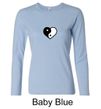 Ladies Yoga Shirt Yin Yang Heart Small Print Long Sleeve Tee T-Shirt