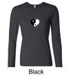 Ladies Yoga Shirt Yin Yang Heart Small Print Long Sleeve Tee T-Shirt