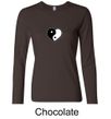 Ladies Yoga Shirt Yin Yang Heart Small Print Long Sleeve Tee T-Shirt