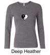 Ladies Yoga Shirt Yin Yang Heart Small Print Long Sleeve Tee T-Shirt