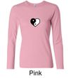 Ladies Yoga Shirt Yin Yang Heart Small Print Long Sleeve Tee T-Shirt