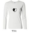 Ladies Yoga Shirt Yin Yang Heart Small Print Long Sleeve Tee T-Shirt