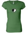 Ladies Yoga Shirt Yin Yang Heart Small Print Longer Length Tee T-Shirt