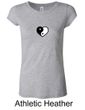 Ladies Yoga Shirt Yin Yang Heart Small Print Longer Length Tee T-Shirt