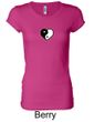 Ladies Yoga Shirt Yin Yang Heart Small Print Longer Length Tee T-Shirt