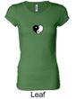 Ladies Yoga Shirt Yin Yang Heart Small Print Longer Length Tee T-Shirt