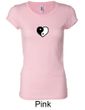 Ladies Yoga Shirt Yin Yang Heart Small Print Longer Length Tee T-Shirt