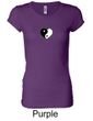 Ladies Yoga Shirt Yin Yang Heart Small Print Longer Length Tee T-Shirt