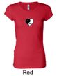 Ladies Yoga Shirt Yin Yang Heart Small Print Longer Length Tee T-Shirt