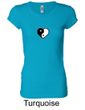 Ladies Yoga Shirt Yin Yang Heart Small Print Longer Length Tee T-Shirt