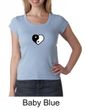 Ladies Yoga Shirt Yin Yang Heart Small Print Scoop Neck Tee T-Shirt