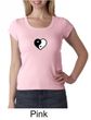 Ladies Yoga Shirt Yin Yang Heart Small Print Scoop Neck Tee T-Shirt