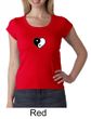 Ladies Yoga Shirt Yin Yang Heart Small Print Scoop Neck Tee T-Shirt