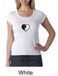 Ladies Yoga Shirt Yin Yang Heart Small Print Scoop Neck Tee T-Shirt