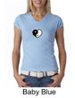 Ladies Yoga Shirt Yin Yang Heart Small Print V-neck Tee T-Shirt