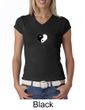 Ladies Yoga Shirt Yin Yang Heart Small Print V-neck Tee T-Shirt