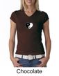 Ladies Yoga Shirt Yin Yang Heart Small Print V-neck Tee T-Shirt