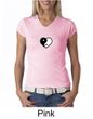 Ladies Yoga Shirt Yin Yang Heart Small Print V-neck Tee T-Shirt