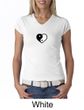 Ladies Yoga Shirt Yin Yang Heart Small Print V-neck Tee T-Shirt