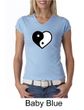 Ladies Yoga Shirt Yin Yang Heart V-neck Tee T-Shirt