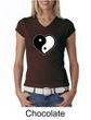 Ladies Yoga Shirt Yin Yang Heart V-neck Tee T-Shirt