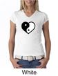 Ladies Yoga Shirt Yin Yang Heart V-neck Tee T-Shirt