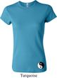 Ladies Yoga Shirt Yin Yang Patch Bottom Print Crewneck Tee T-Shirt