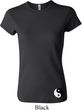 Ladies Yoga Shirt Yin Yang Patch Bottom Print Crewneck Tee T-Shirt