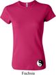 Ladies Yoga Shirt Yin Yang Patch Bottom Print Crewneck Tee T-Shirt