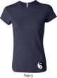 Ladies Yoga Shirt Yin Yang Patch Bottom Print Crewneck Tee T-Shirt