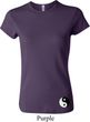 Ladies Yoga Shirt Yin Yang Patch Bottom Print Crewneck Tee T-Shirt