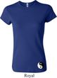 Ladies Yoga Shirt Yin Yang Patch Bottom Print Crewneck Tee T-Shirt